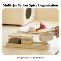 Transparent Design Seasoning Box Set Dust-Proof Seasoning Jar Set Easy to Clean for Chefs, Party Hosts, Pantry, Restaurant Kitchens