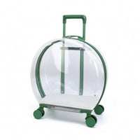 Transparent Rolling Pet Carrier Hard-Shell Pet Carrier with Wheels Smooth Effortless for Travel, Vet Visits