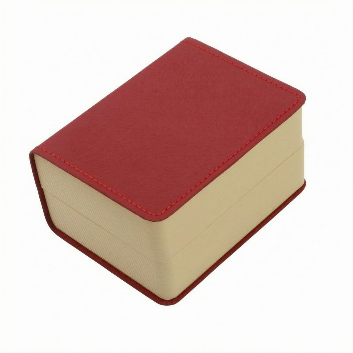 Straw-Textured PU Leather Watch Box Flip-Top Watch Display Box Hinged Lid Accessory Storage Padded Insert