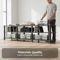 Multi-Tier Equipment Stand Large Capacity Open Shelf High-Fidelity Cabinet Stable Frame 4-Shelf Audio Rack for Home Theater Enthusiasts