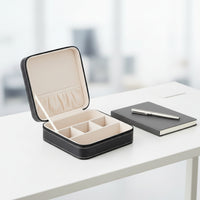 Zippered 3-Slot Glasses Box Leather Glasses Storage Box Compact Sunglasses Storage Case Structured for Travelers