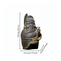 Handmade Mini Guan Yu Statue Finish Chinese General Statuette Solid and Weighty for Fans of Three Kingdoms, Office, Car Dashboard