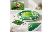 Floating Water Chipping Green Sturdy Pool Golf Game with Club Inflatable Golf Pad with Balls Waterproof Soft-Touch for Families