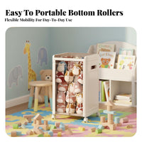 Wheeled Toy Storage Cabinet Large Capacity Rolling Toy Trolley Youngster-Appropriate Design Playroom Container for Children, Young Children, Nursery