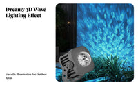 Waterproof Water Wave Light Emitter Multiple Projection Effects Dynamic Water Effect Lamp Multicolor for Homeowners, Families, Wedding