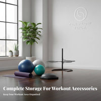 Space-Saving Exercise Ball Rack Heavy-Duty Exercise Ball Storage Stand Large Capacity Gym Equipment Long-Lasting Steel Construction for Fitness Center