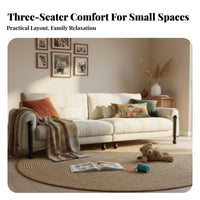 3-Seater Straight Sofa Removable and cleanable Cover Couch French Vintage design Household Furniture for Families, Living Room, Lounge Area, Home Decor