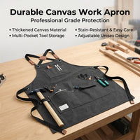 Adjustable Aprons for Men, Thickened Canvas Tool Apron, Multi-Pocket Work Apron for Woodworking, DIY Projects