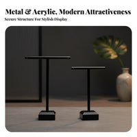 3 Pieces Cross-Shape Jewelry Holder Set Minimalist Design Acrylic Base Jewelry Display Compact Straight-Bar Earring Stand for Women, Retailers