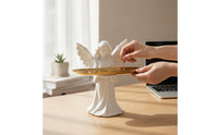 Angel Statue with Tray Tabletop Angel Sculpture with Tray Carved Decor for Entryway