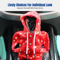 Creative Luminous Car Gear Cover, Plush Hoodie Style, Universal Gear Knob Protector, Decorative Accessory