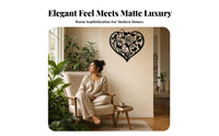 Black Floral Heart Wall Decor Matte Finish for Hotel, Garden, Office