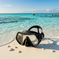 Nose Pocket Single Lens Dive Mask Tempered Glass Scuba Diving Mask Side Buckles Underwater Gear for Adults, Snorkeling