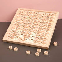 1-100 Number Learning Toy Learn Through Play Wooden Hundred Board Wood Educational Method Counting Board for Preschoolers, Kids, Kindergarten, Daycare
