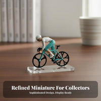 1:64 Scale Cyclist Figure Collectible Miniature Bike Cyclist Model Tiny Cyclist Figurine High Accuracy Miniature Red Bike