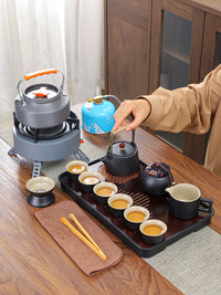 车载户外露营围炉煮茶便携式旅行茶具套装多功能烧烤炉烧水壶整套