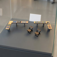L-Shaped Miniature Console Desk with Chair Compact Control Panel Model Realistic Miniature Desk Portable for Railway Layouts