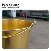 Long-Lasting Ignite-Resistant-Proof Copper Pail Wear-Resistant Heavy-Duty Copper Pail Rivet Reinforced Anti-Static Oil Pail for Oilfield Workers Plant Operators, Workshops