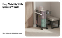 Exercise Mat Storage Rack With Wheels Rolling Fitness Equipment Cart Space Saving Home Gym Storage Cart for Corner