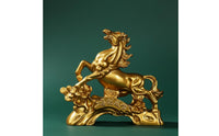 Ideal Gift Success Horse Ornament Premium Craftsmanship Chinese Design Resin Statue Finely Detailed Resin Horse Sculpture for Business Owners, Office, Living Room, Entryway