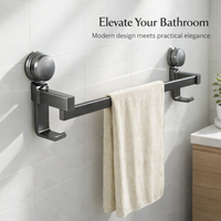 Towel Bar and Wall Mount Rack for Washroom Organization, Hanging for Small Space and Students