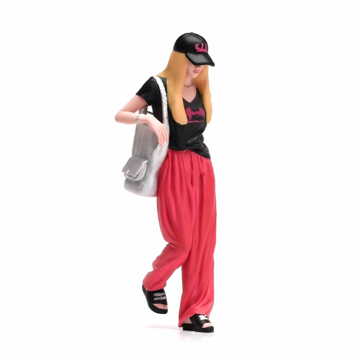 VM 1/18/24 Canvas Backpack Girl Painted with Facial Features Miniature Scene Diorama Model Figure