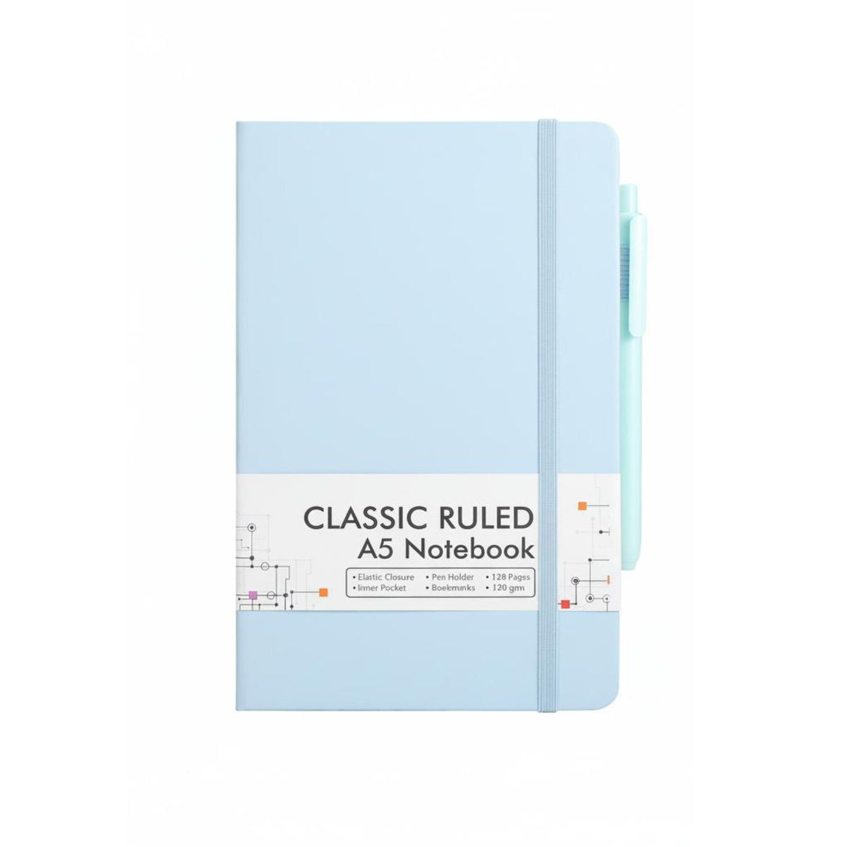 Writing Notebook Ribbon Bookmarks Lined Journal with Inner Pocket