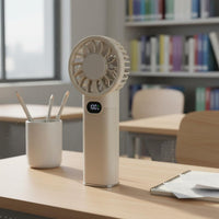 Handheld Cooling Fan Digital Display Ice Cooling Fan Electronically Commutated Engine Triple-Function Design for Commuters