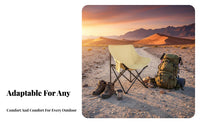 Highspine Design Reclining Camp Chair with Footrest Adjustable rearrest Folding Lounger Side Storage Pocket Portable Seating for outdoor enthusiasts, Fishermen, Beach& moveers, Camping, Office, Fishing, rearyard