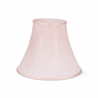 Light Shade with Pleated Silk-Like Material and Floral Lining, Table Lamp with Iron Frame, Classic Drum Lampshade for