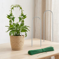 Indoor Plants Garden Trellis for Potted Plants, 2 Pack of U-Shaped Garden Stakes with Ties, Lightweight Plant Support and Sticks, Easy to Clean
