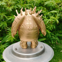 Ancient Guard Figure Textured Bronze-Look Guard Statue Detailed Knight Figurine
