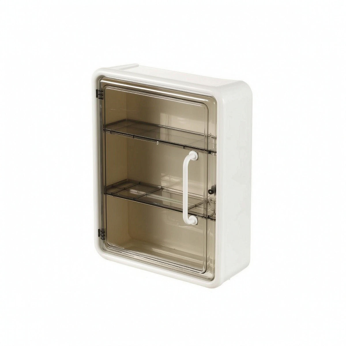 Wall Cabinet with Tissue Dispenser Transparent Wall Storage Box with Door Bathroom Organizer with Shelves Space-Saving