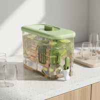Leak-Proof Seal Portable Beverage Container with Tap High Temperature Resistant Refrigerator Drink Dispenser with Faucet Single-Hand