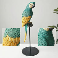 Tropical Parrot Figurine with Stand Lifelike Parrot Figurine Realistic Bird Ornament Outdoor for Courtyard