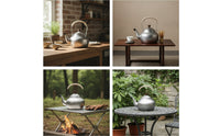 Teapot with Rope Wrapped Handle Food Grade Stainless Steel Teapot Large Capacity Cookware for Camping