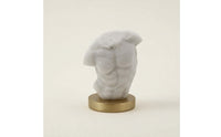 Torso Sculpture Abstract Human Torso Statue Stone-Like Sculpture with Gold Base for Interior Designers