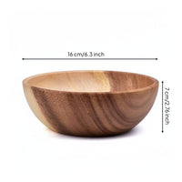 Acacia Wood Bowl Japanese Style Soup Bowl Smooth Surface Tableware for Kids
