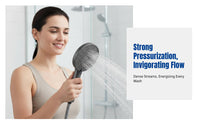 Pressurized Shower Head, 5 Spray Modes, Silicone Tip, Bathroom Use