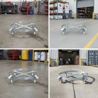 Drum Base with Swivel Casters Low-Profile Steel Drum Moving Base Portable for Factories