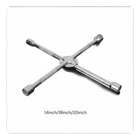 Forged Steel Construction 4-Way Lug Wrench Heavy Duty 4 Way Cross Wrench High Force for Mechanics, Roadside Emergency, Auto Repair Shop