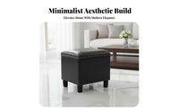 Rectangular Leather Ottoman Multi-Functional Square Ottoman Faux Leather Footrest for Living Room, Bedroom, Entryway