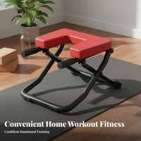 Comfort Cushion Mind-Body Practice Headstand Bench Non-Slip Design Inversion Chair PU Leather Upholstery Headstand Instructor Sturdy Construction for Beginners, Yogis, Home Gym