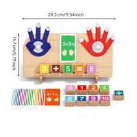 Child-Led Learning Arithmetic Board with Felt Hands Educational Wooden Math Board Safe Math Manipulative Sturdy for Toddlers, Preschool, Classroom