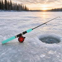 Ultralight Carbon Ice Fishing Rod with Reel, Short Portable Winter Raft Fishing Pole