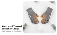 Fleece Lined Gloves Water Resistant Fleece Lined Thermal Gloves Elastic Cuff for Cyclists, Cold Weather, Driving