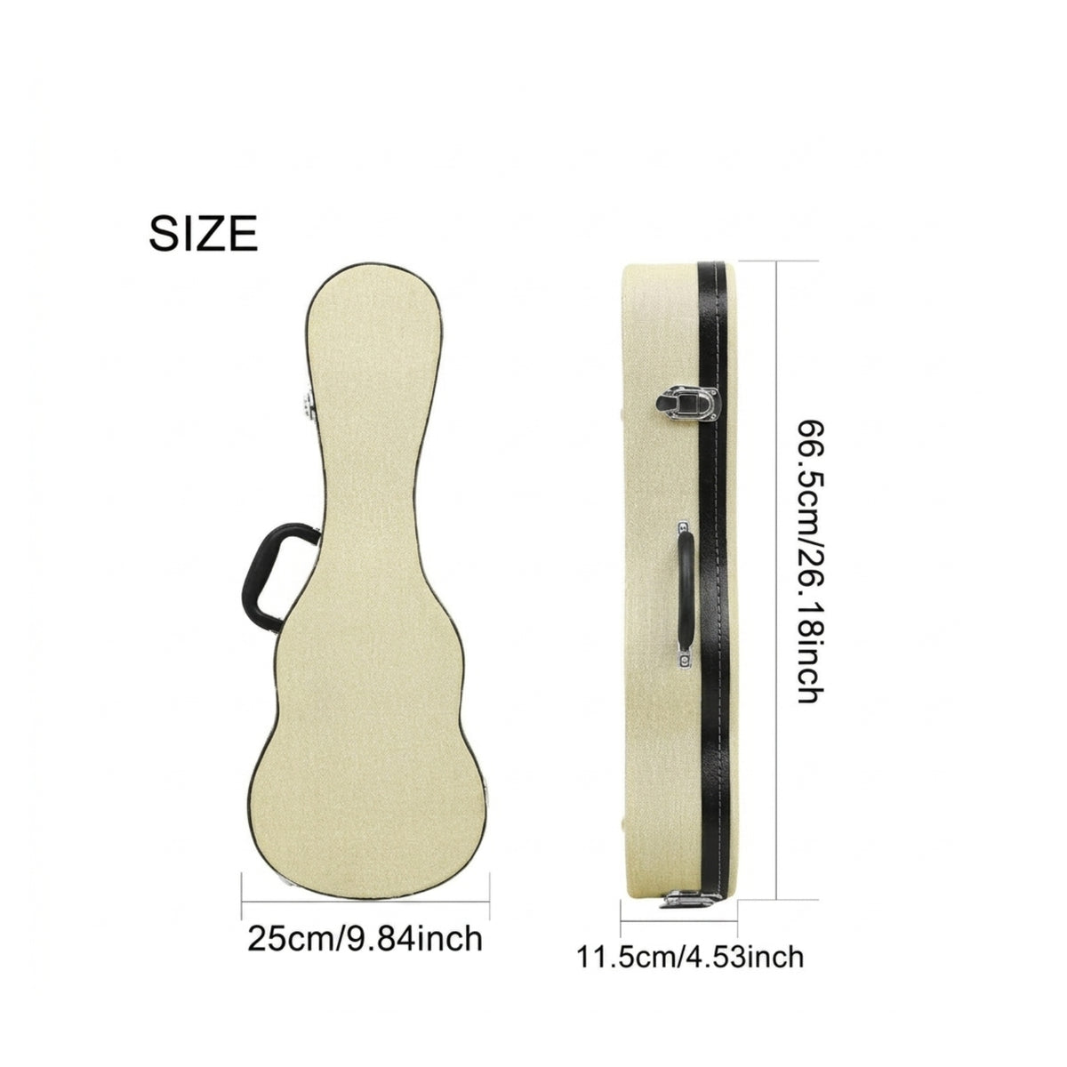 Ukuleles Hard Case Lockable Ukuleles Case with Storage Compartment Secure for Artists, Travel