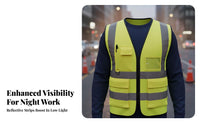 Breathable Reflective Safety Vest Lightweight High Visibility Vest Safety Apparel Long-Lasting for Workers, Security Personnel, Roadside, Nighttime, Warehouses, Outdoor Activities