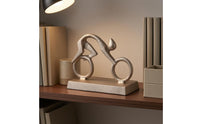 Abstract Cyclist Sculpture Decorative Metal Cyclist Figurine Collectible Biking Sculpture for Living Room