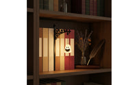 Lamp Statue with Ghost Reading Book Bookish Ghost Figurine Lamp Shelf Light with Bracket Spooky-Cute Cozy for Readers, Bookshelf